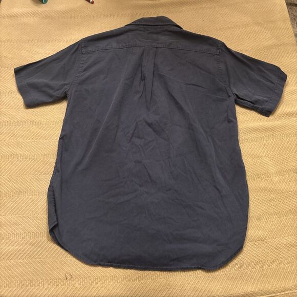 Buck Mason Shirt Mens Medium Blue Classic Fit Short Sleeve Collared Button Down - Picture 6 of 9